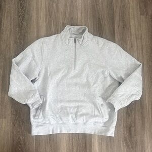 L.L. Bean Men's Light Gray 1/2 Zip Sweater L  Casual Traditional Fit Pullover